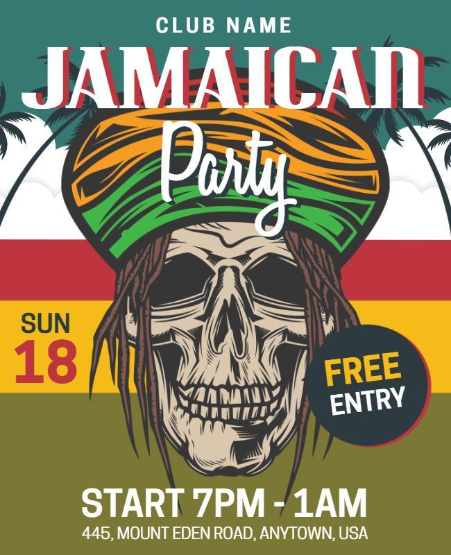 Jamaican Themed Party Event Flyer Template