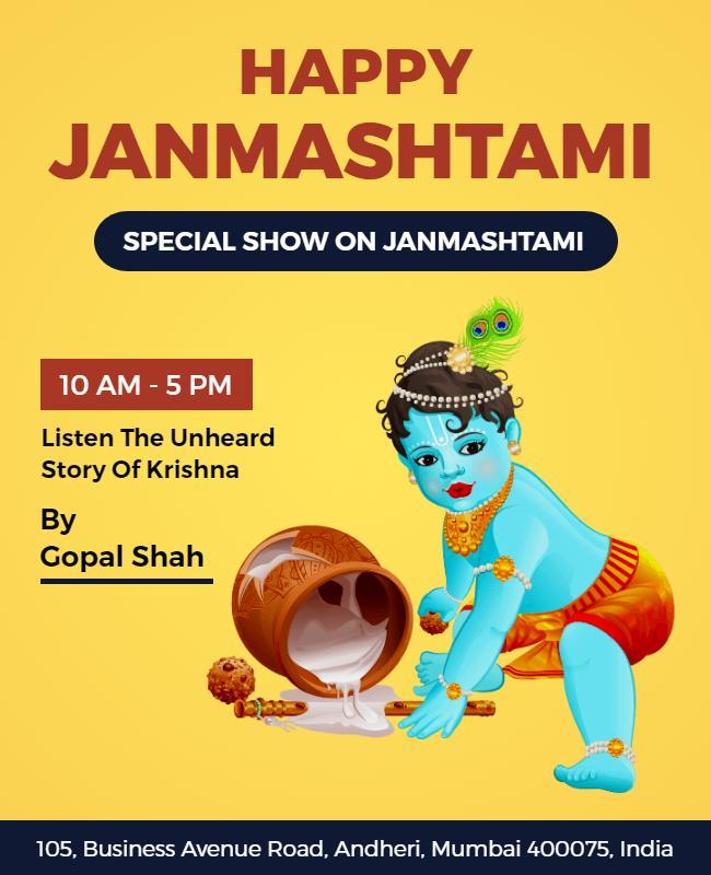 Janmashtami Celebration Event Flyer Template