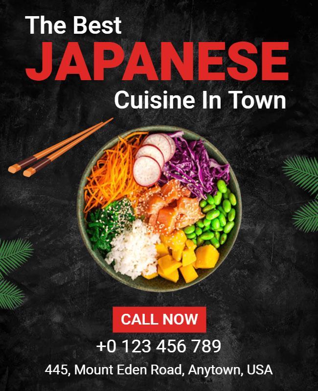 Japanese Cuisine Restaurant Promotion Flyer Template