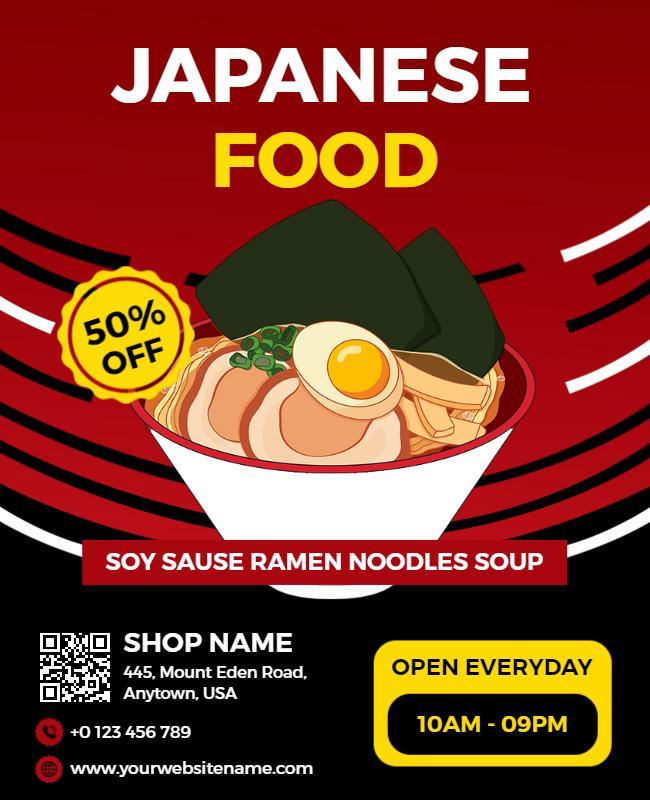 Japanese Ramen Noodles Promotion Flyer Template