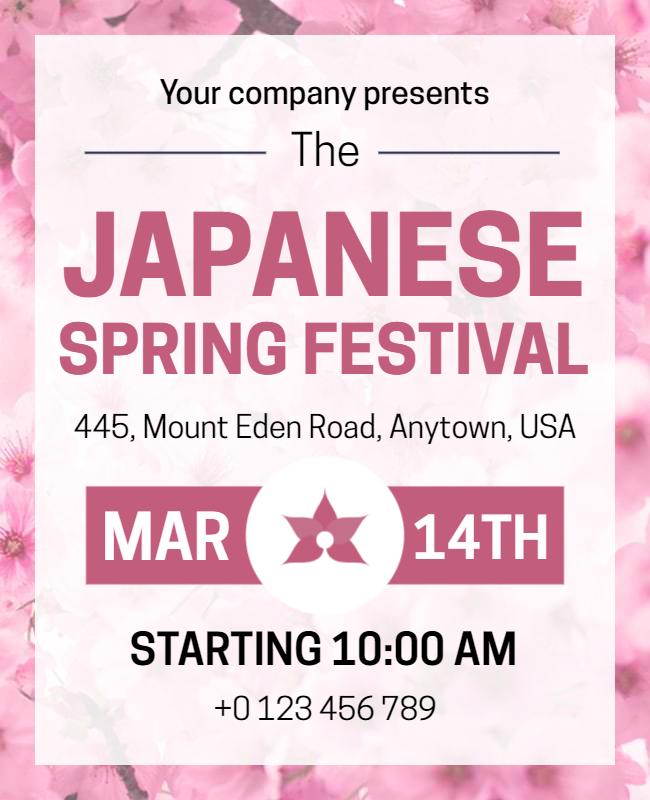 Japanese Spring Festival Event Flyer Template