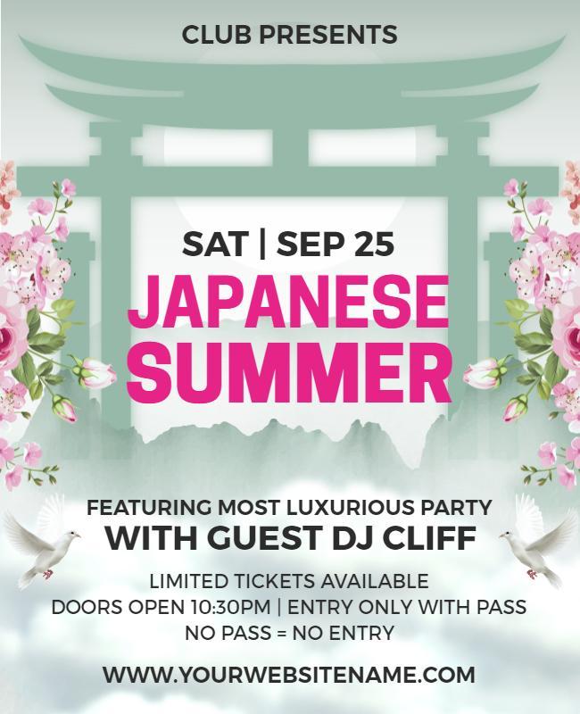 Japanese Summer Party Event Flyer Template