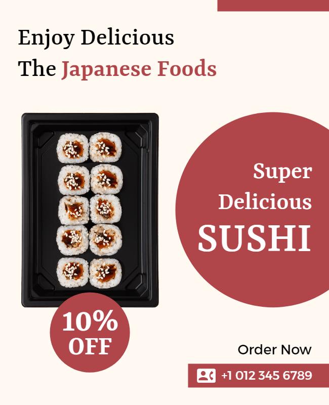 Japanese Sushi Restaurant Promotion Flyer Template