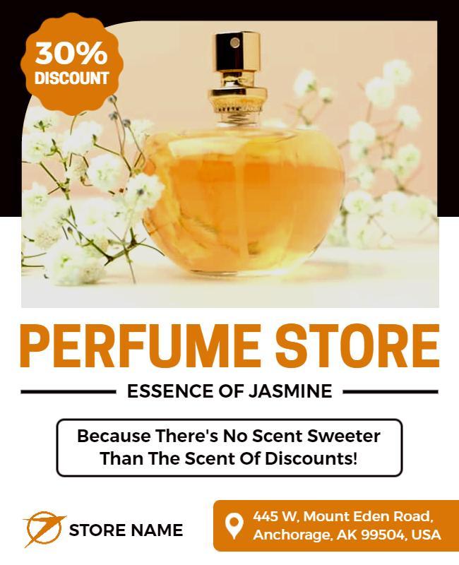 Jasmine Scent Perfume Store Promotion Flyer Template