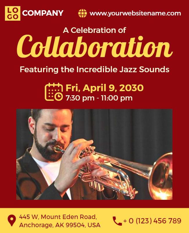 Jazz Collaboration Celebration Event Flyer Template