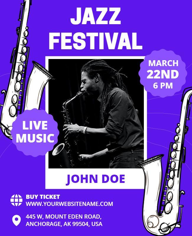 Jazz Festival Live Music Event Flyer Template