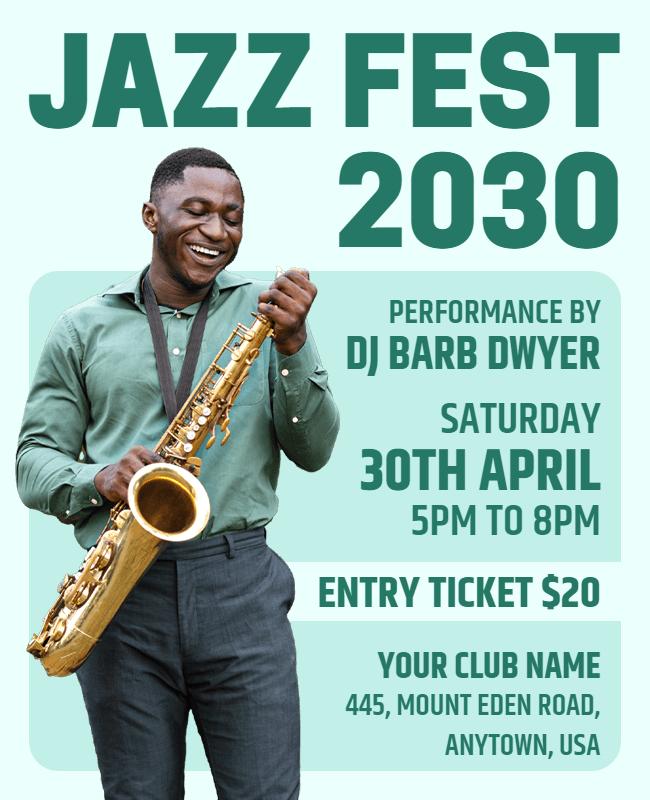 Jazz Festival Live Music Event Flyer Template