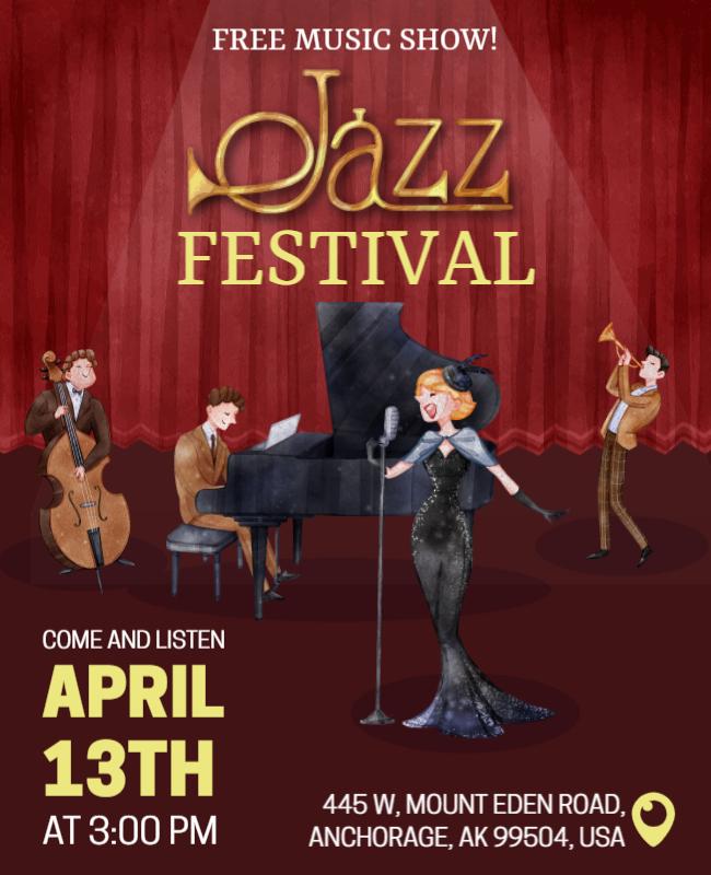 Jazz Festival Music Event Flyer Template