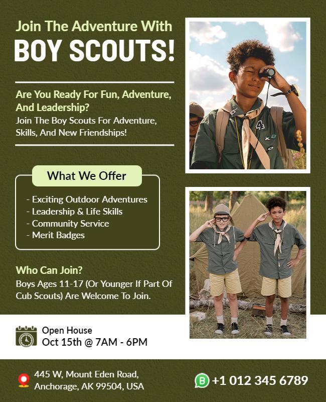 Join Boy Scouts Adventure Program Flyer Template