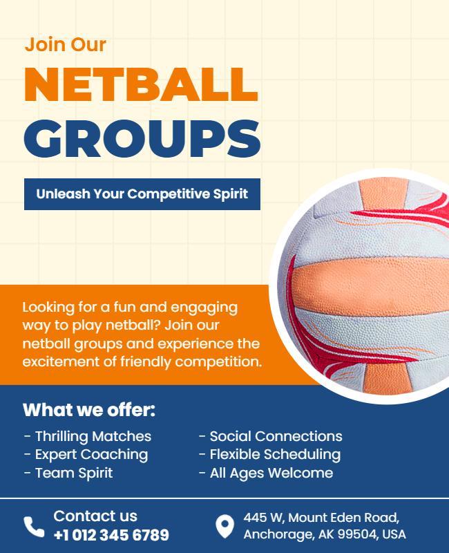 Join Our Exciting Netball Groups Flyer Template