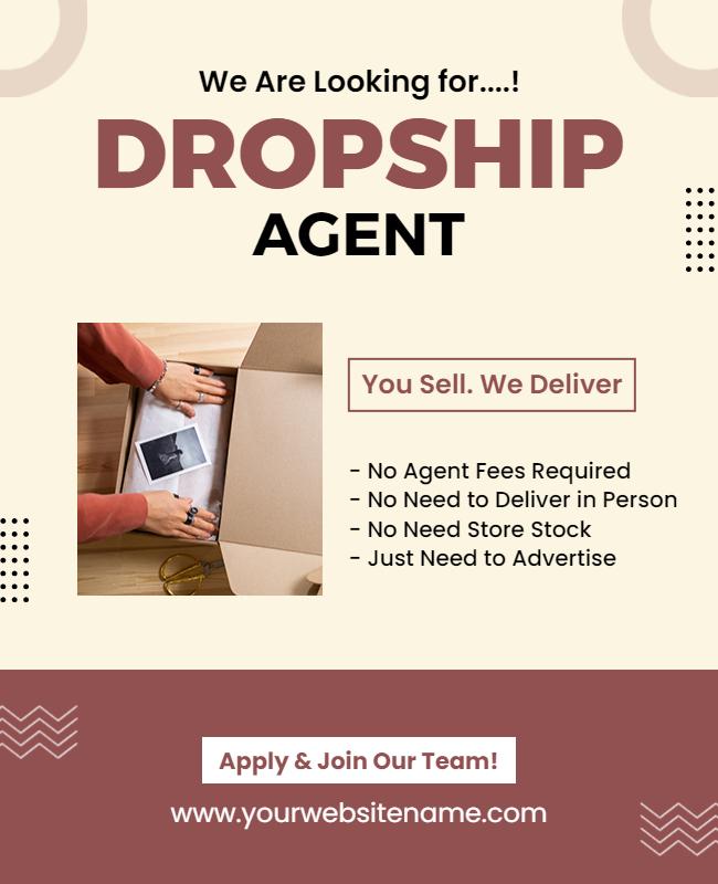 Join Our Team As a Dropship Agent Flyer Template