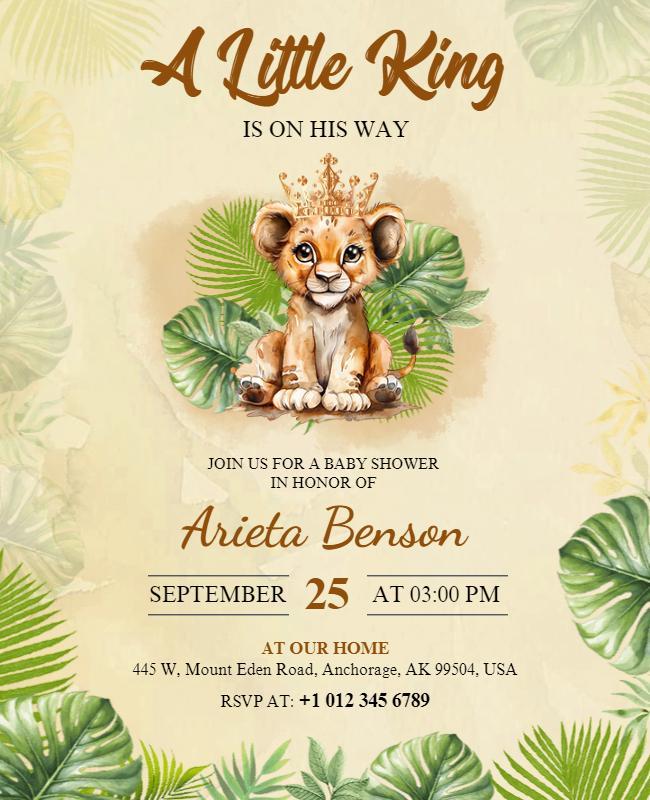 Jungle Safari Baby Shower Celebration Flyer Template