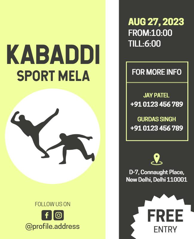 Kabaddi Sport Mela Event Flyer Template