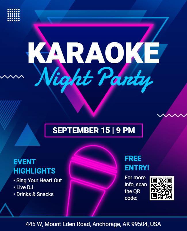 Karaoke Night Party Event Flyer Template