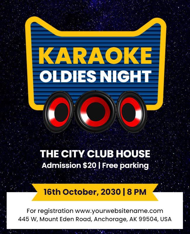 Karaoke Oldies Night Event Flyer Template