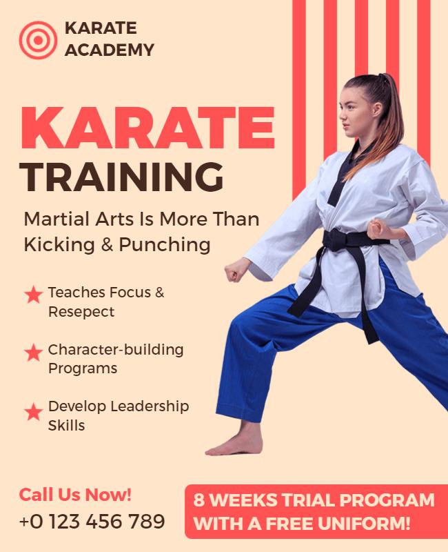 Karate Training Program Promotional Flyer Template