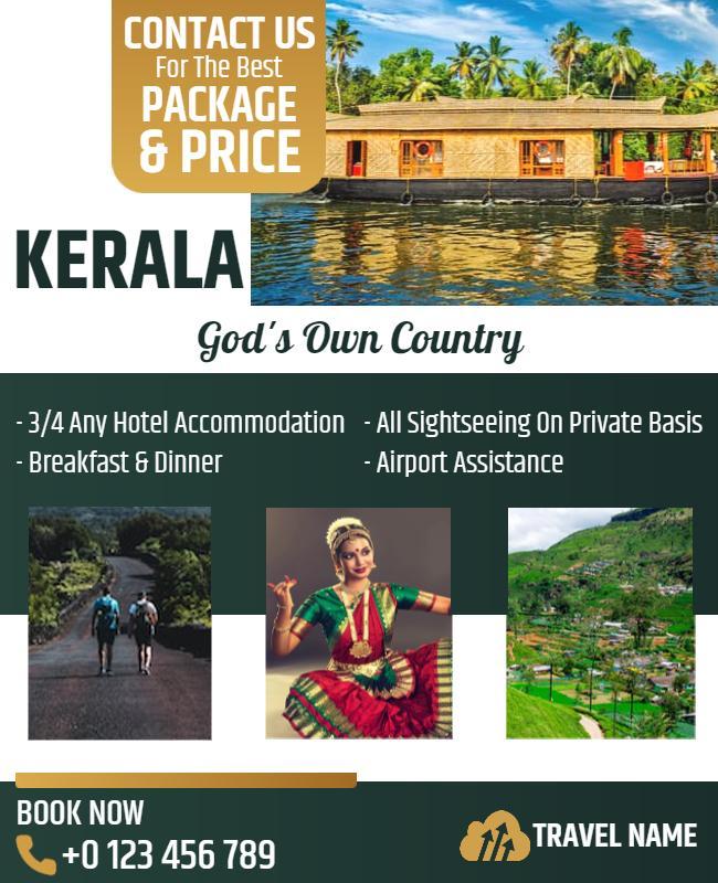 Kerala Tour Package Offer Flyer Template