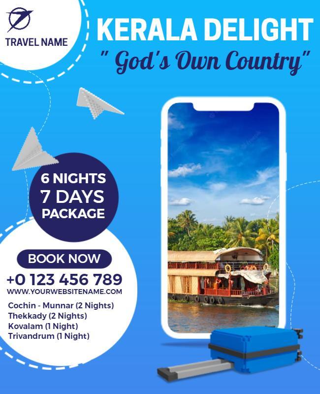 Kerala Travel Package Promotional Flyer Template