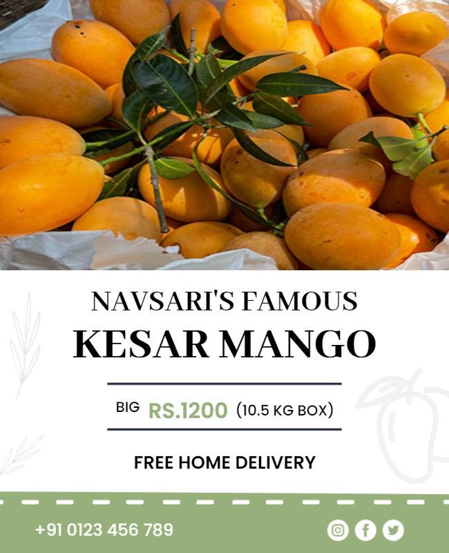 Kesar Mango Sale Promotional Flyer Template