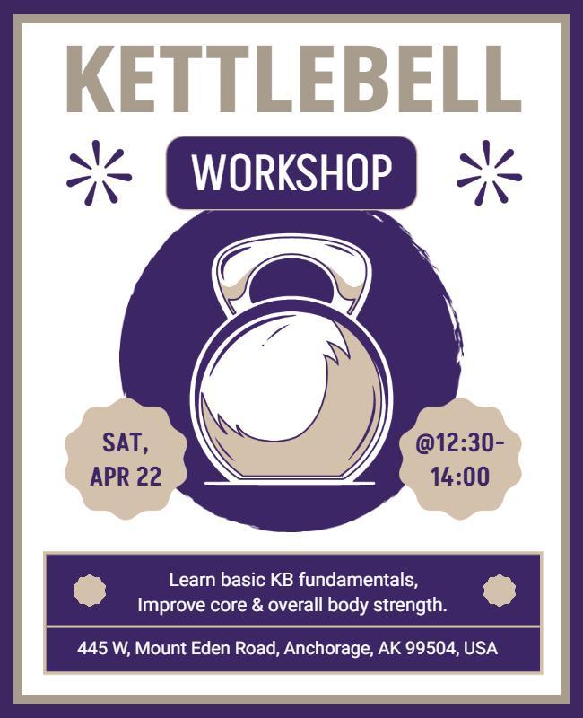 Kettlebell Fitness Workshop Training Flyer Template