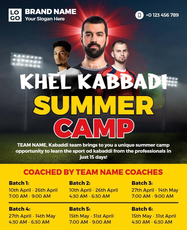 Khel Kabaddi Summer Camp Event Flyer Template