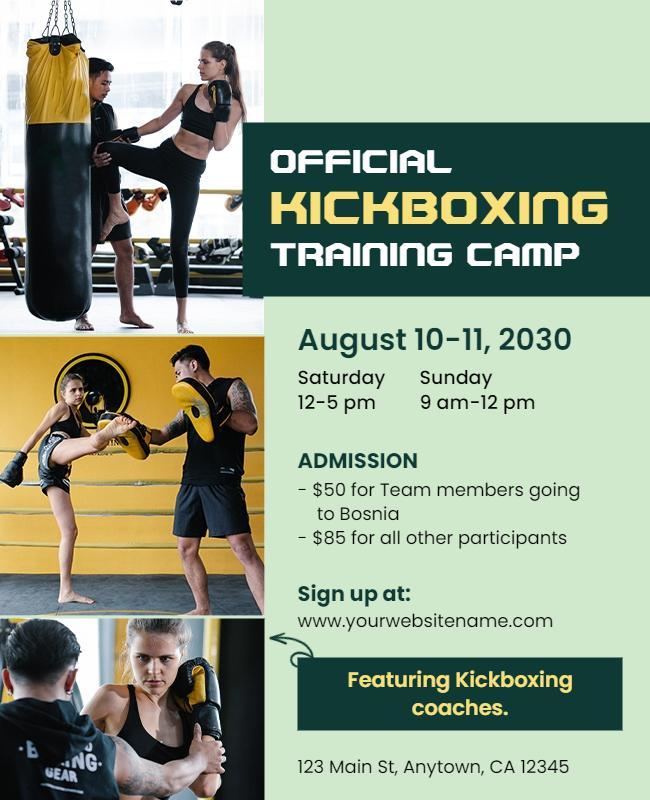 Kickboxing Training Camp Event Flyer Template