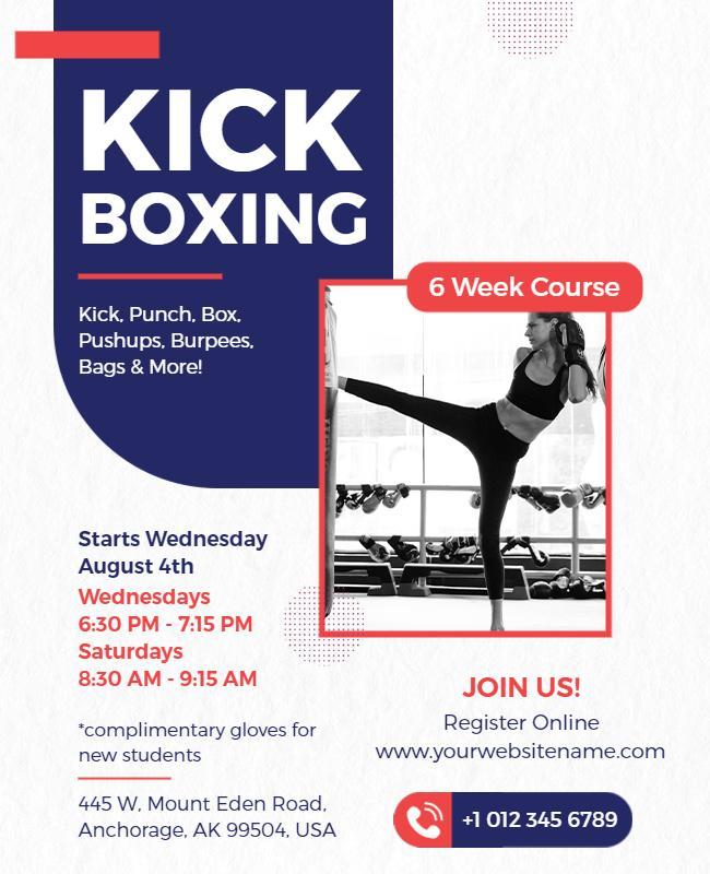 Kickboxing Training Course Flyer Template