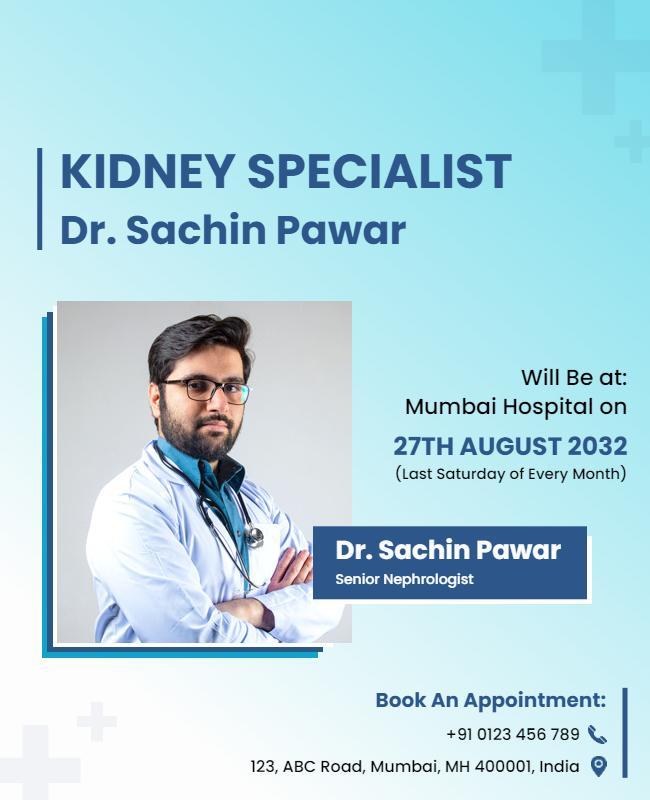 Kidney Specialist Consultation Appointment Flyer Template