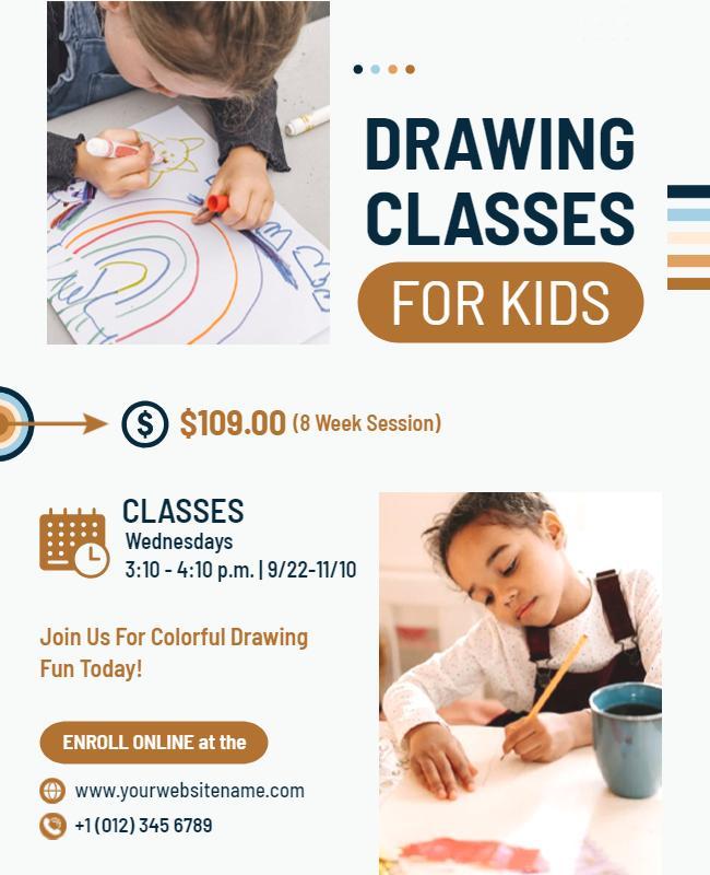 Kids Art and Drawing Classes Flyer Template