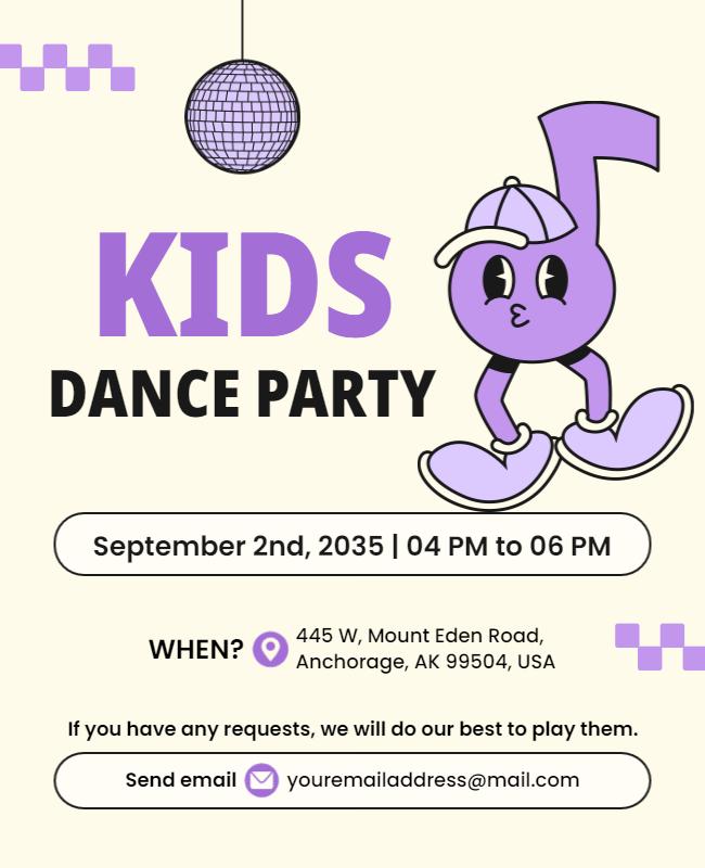 Kids Dance Party Event Flyer Template