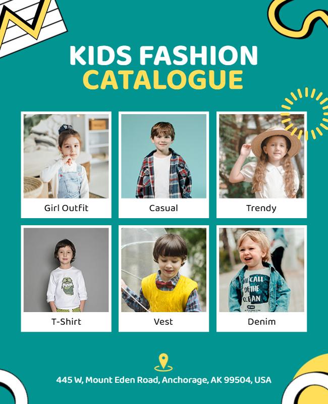 Kids Fashion Catalogue Promotional Flyer Template