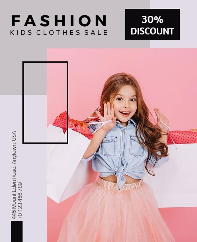 Kids Fashion Clothes Sale Discount Flyer Template