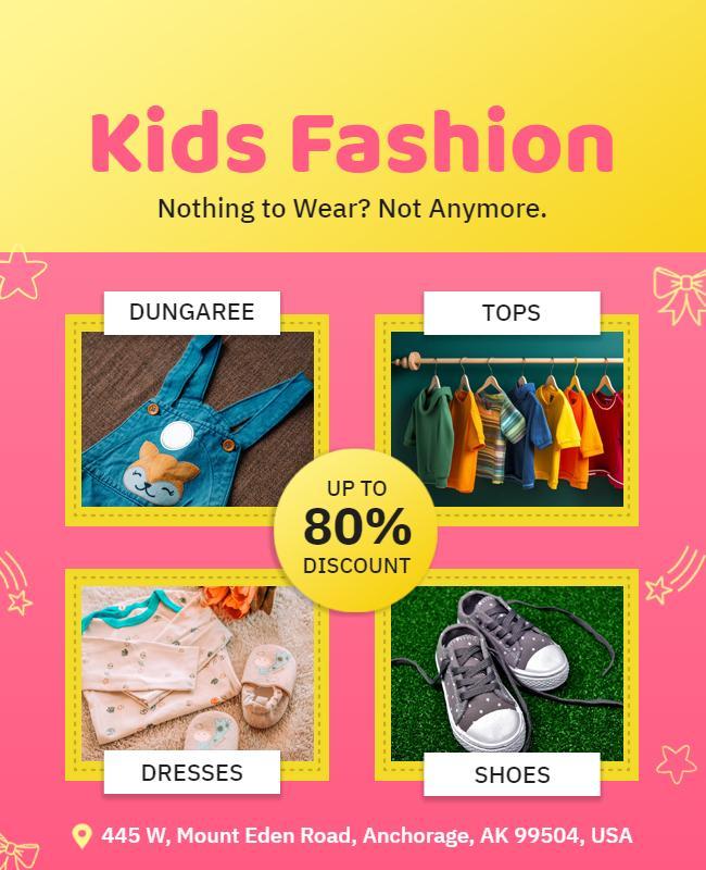 Kids Fashion Sale Announcement Flyer Template