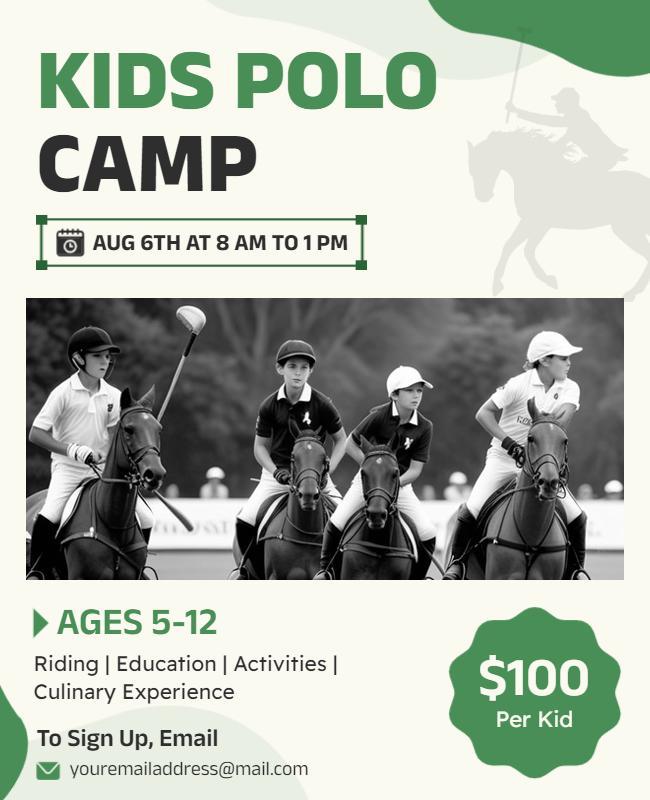 Kids Polo Camp Event Flyer Template