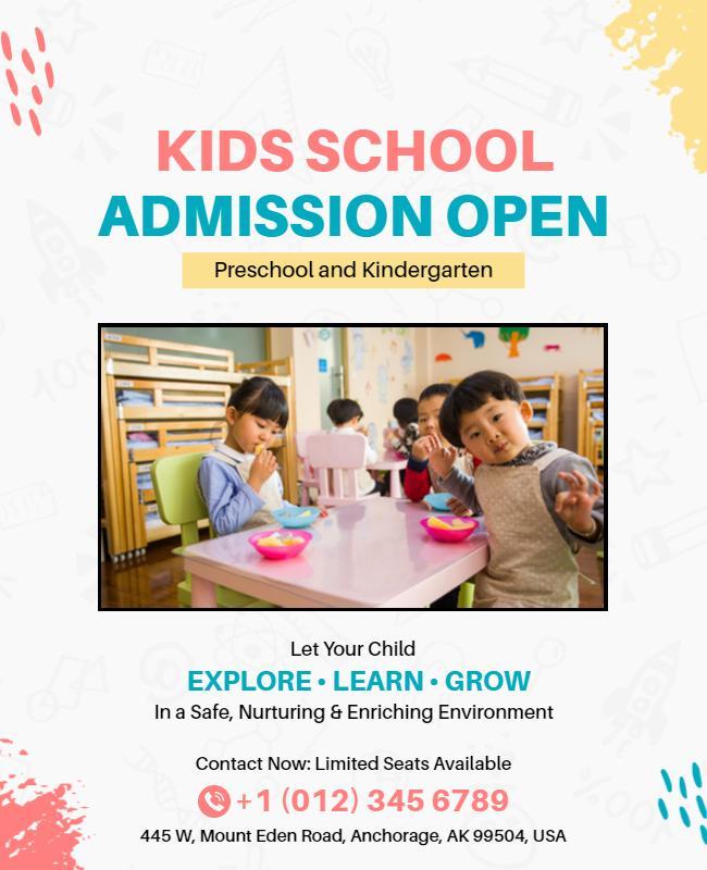 Kids School Admission Open Flyer Template