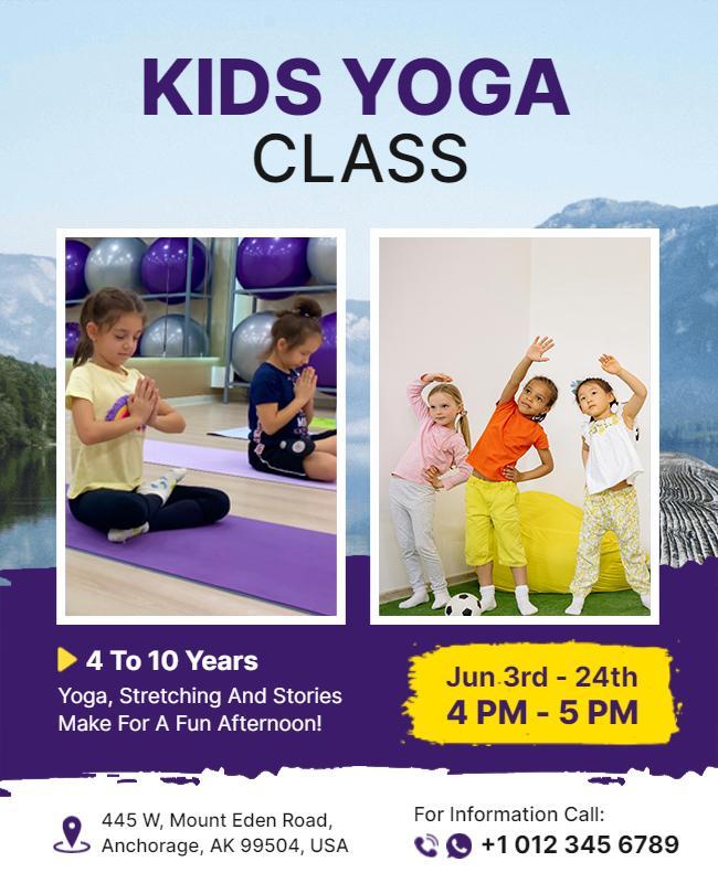 Kids Yoga and Stretching Class Flyer Template