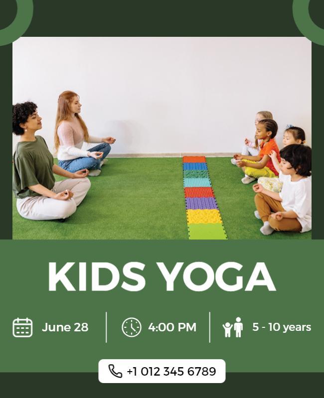 Kids Yoga Class Promotional Flyer Template