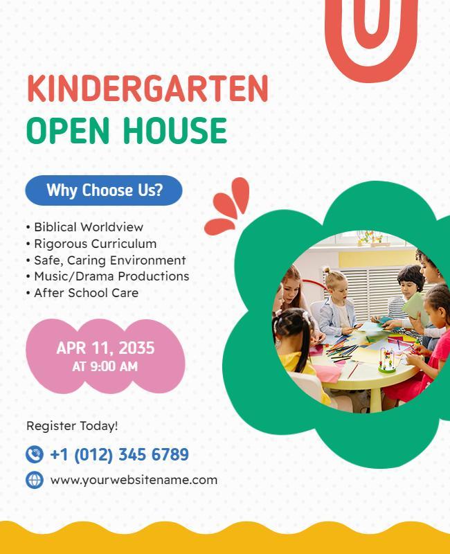 Kindergarten Open House Invitation Flyer Template