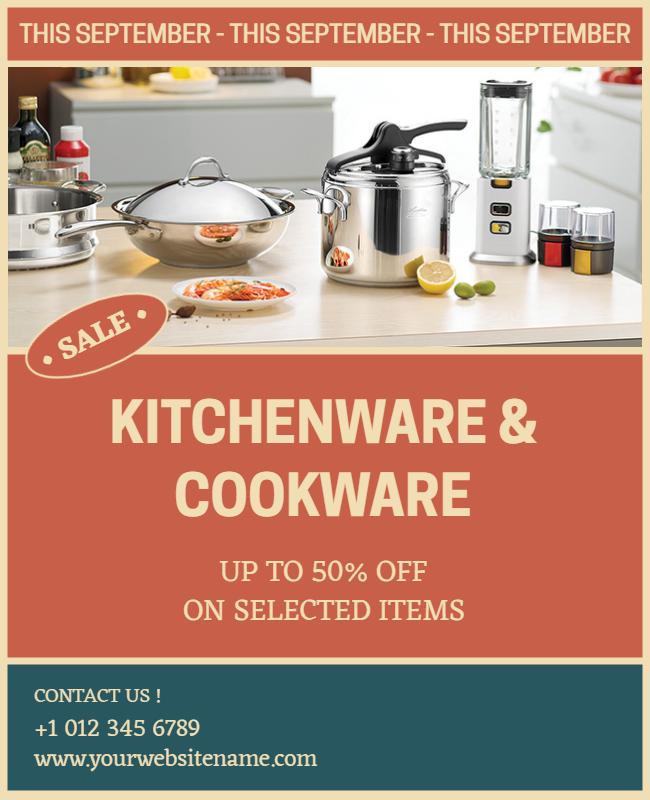 Kitchenware and Cookware Sale Flyer Template