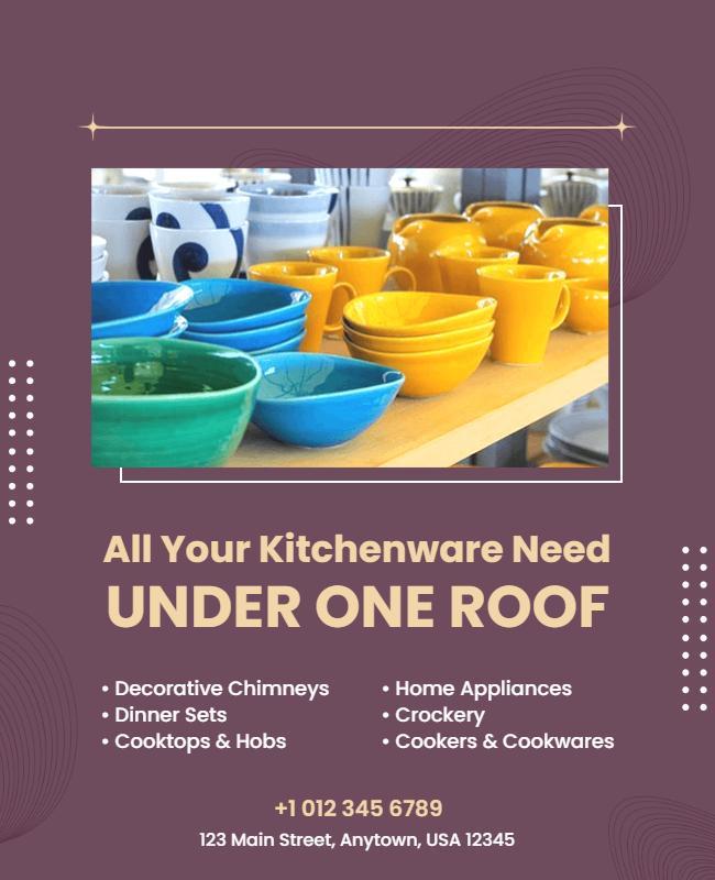 Kitchenware Sale Promotional Flyer Template