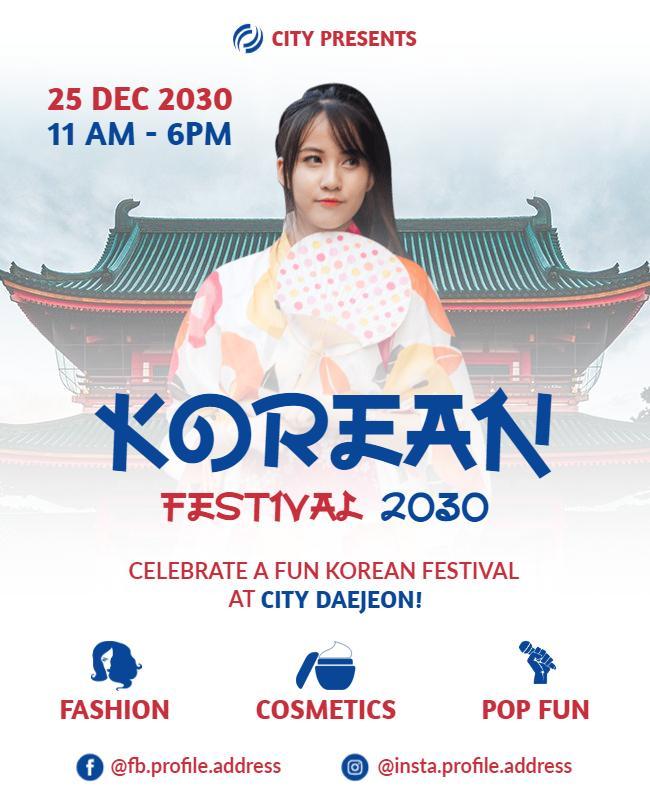 Korean Cultural Festival Event Flyer Template