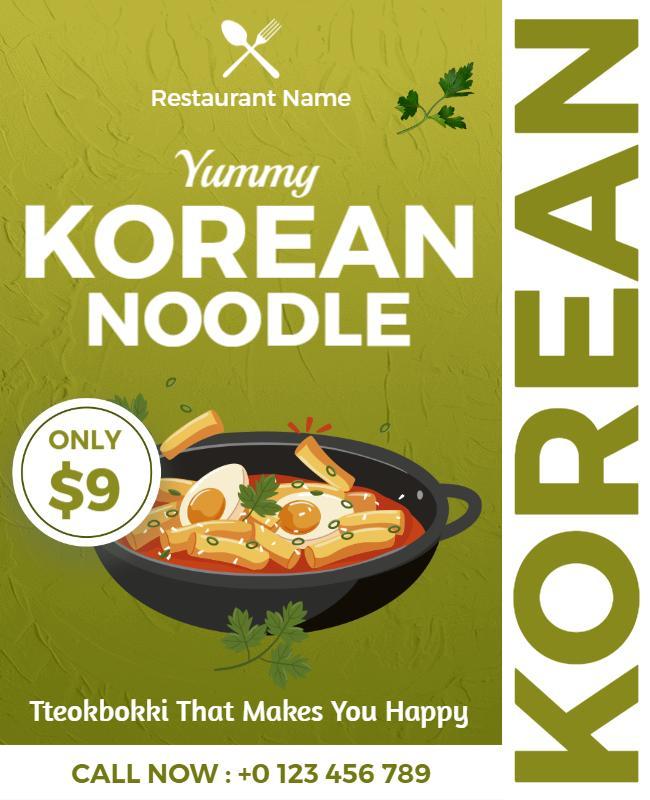 Korean Noodle Restaurant Promotion Flyer Template