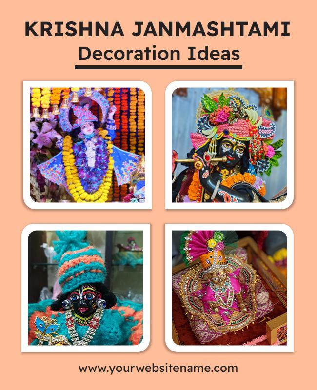 Krishna Janmashtami Decoration Ideas Flyer Template