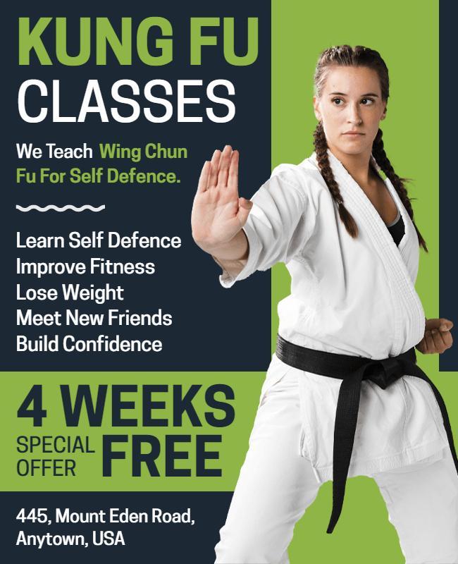 Kung Fu Self Defence Classes Flyer Template