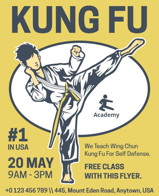 Kung Fu Self Defense Class Flyer Template