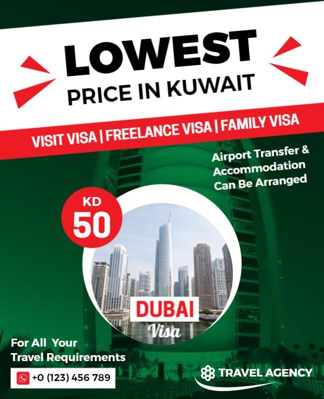 Kuwait Visa Services Promotion Flyer Template