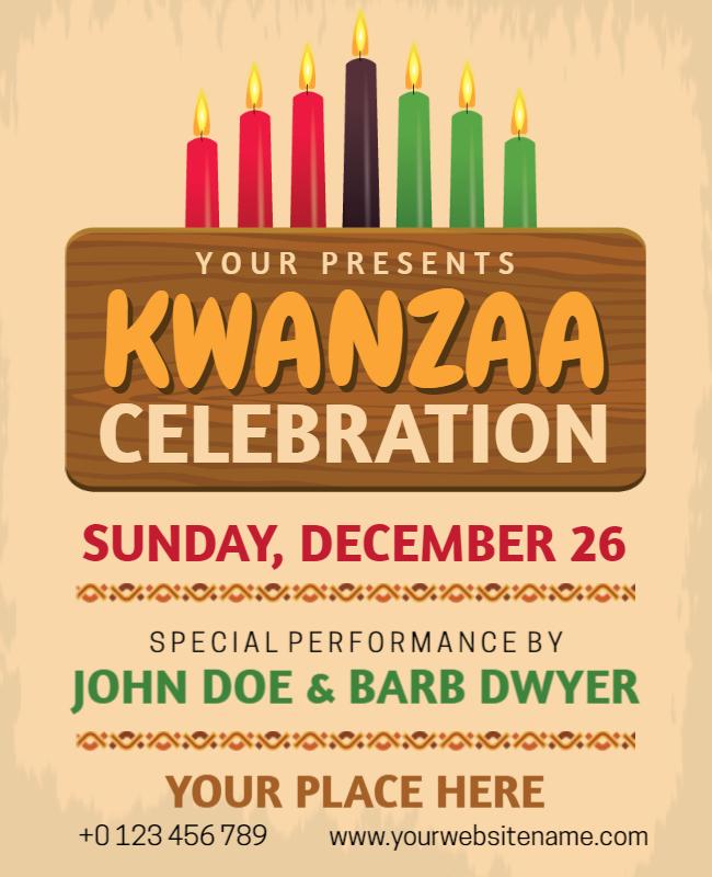 Kwanzaa Candle Holder Poster Template