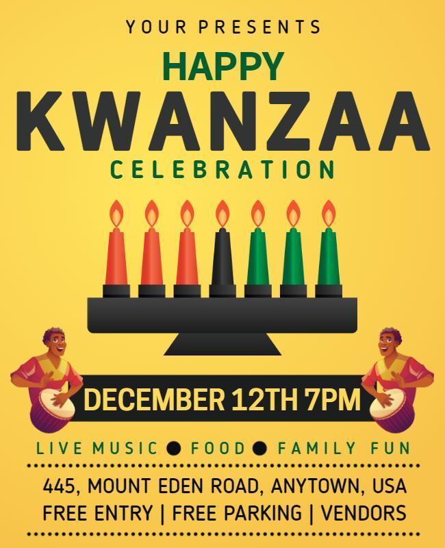 Kwanzaa Candles Poster Template