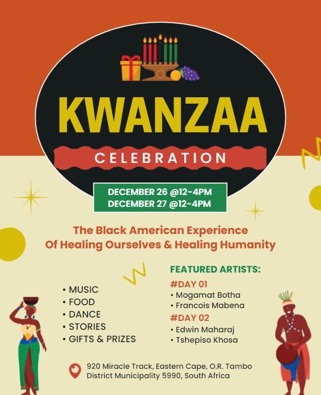 Kwanzaa Cultural Celebration Event Flyer Template