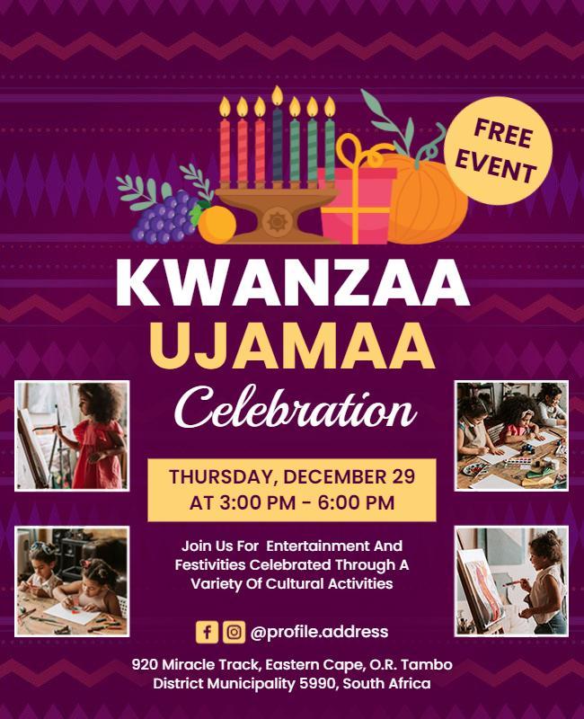 Kwanzaa Ujamaa Cultural Celebration Flyer Template